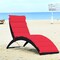 Costway 2PCS Folding Patio Rattan Lounge Chair Chaise Cushioned Portable Garden Lawn Red